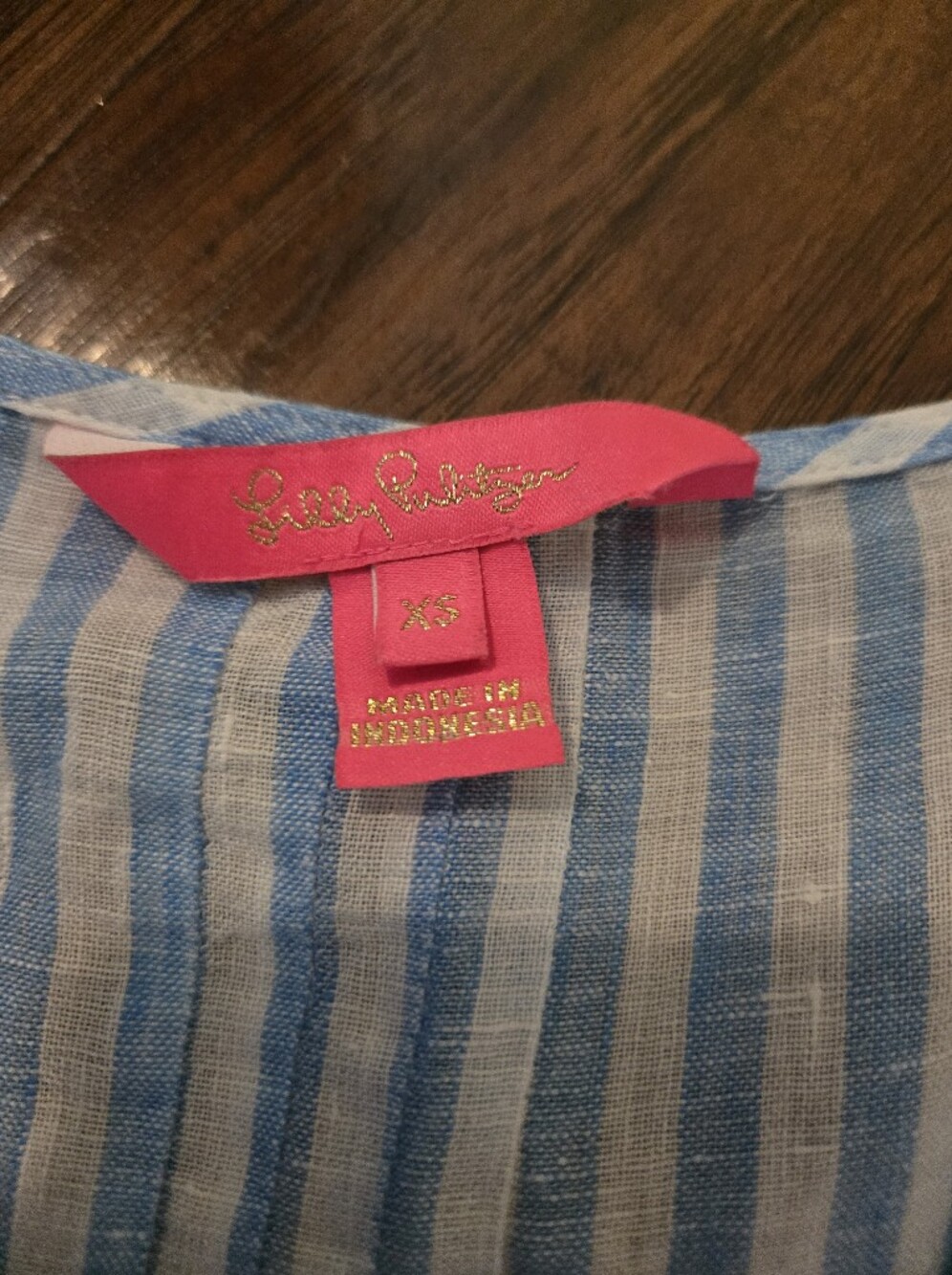 Lilly Pulitzer Hollie Linen Tunic Lunar Blue Bimini Stripe XS - Picture 3 of 6